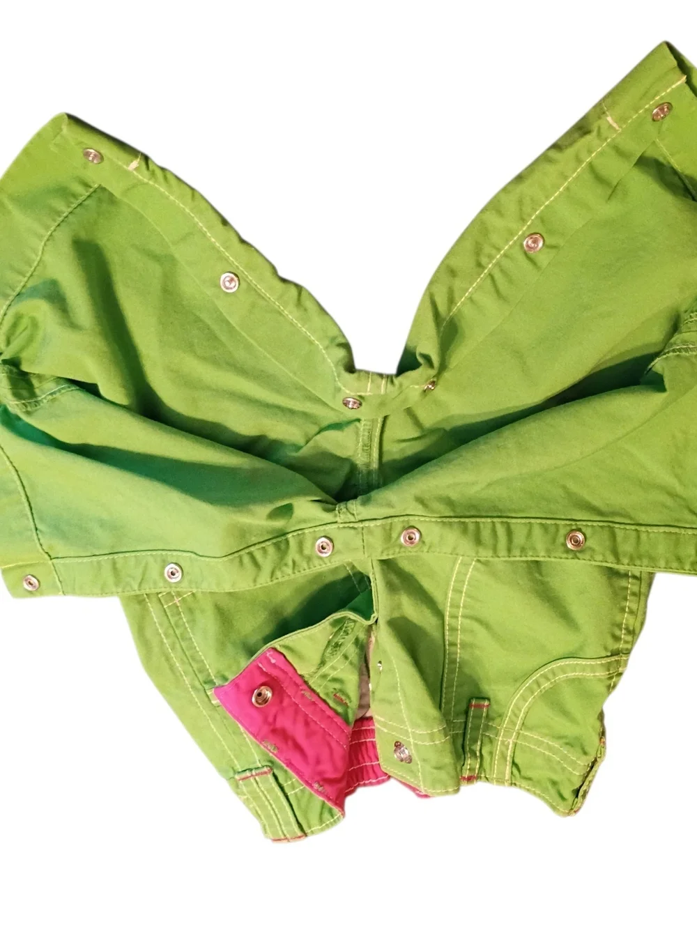 EUC GAP Vibrant Green Pink Cotton Pants 18-24 Months
